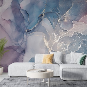 Purple and Pink Marble Textured Wallpaper, Living Room Wall Mural, Peel and Stick Wallpaper, Fabric Wall Decor