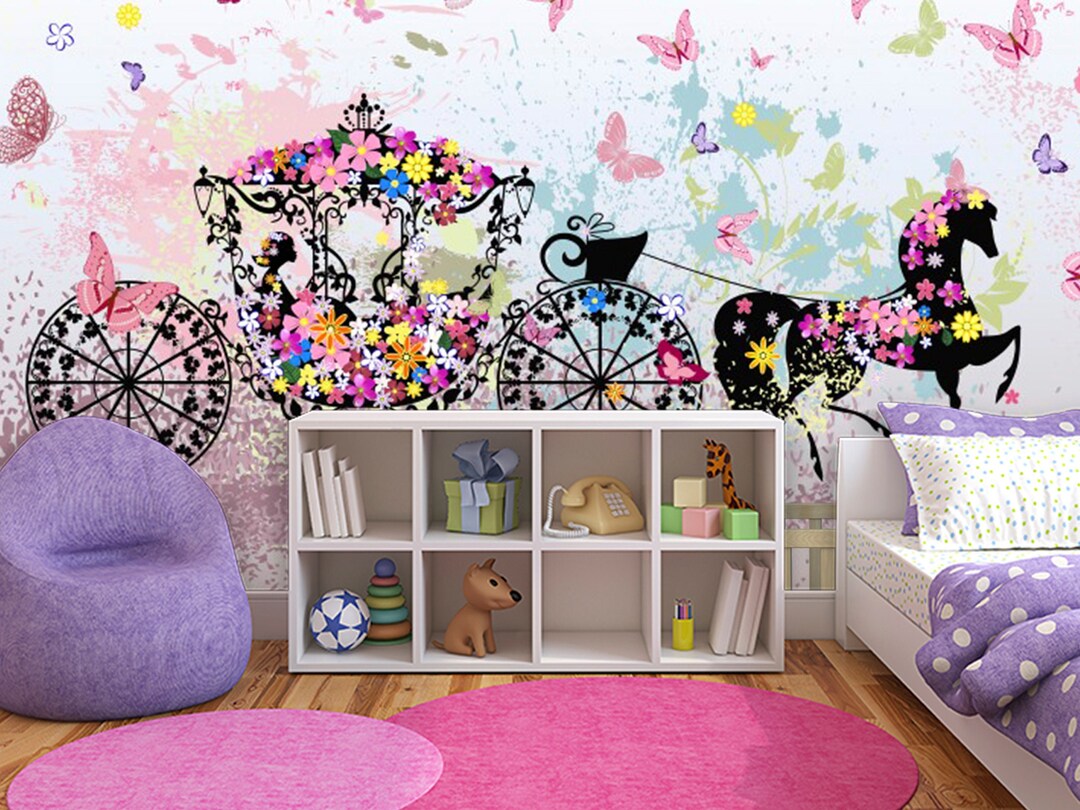 Phaeton Kids Room Wallpaper, Butterfly Baby Room Wall Mural, Peel and