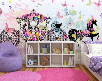 Phaeton Kids Room Wallpaper, Butterfly Baby Room Wall Mural, Peel and Stick, Nursery Wall Decor, Fabric Wallpaper