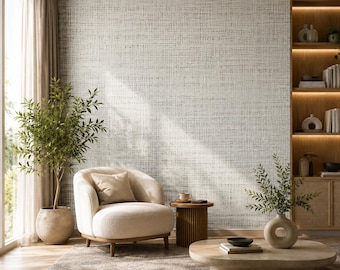 White Woven Texture Wallpaper Peel and Stick Modern Wall Mural