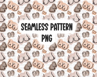 Boob Seamless Pattern PNG , Skin Tone Breast Pattern