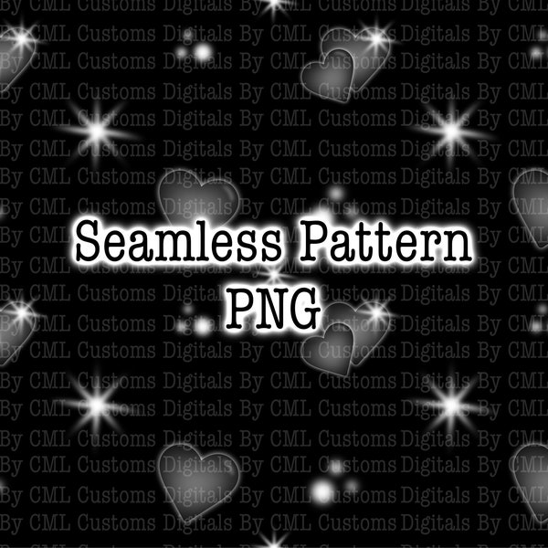 Airbrush Hearts Seamless Pattern PNG Black and Grey 2000s Hearts pattern