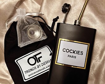 Cockies 12oz  NON BLING Flask   BYOB!