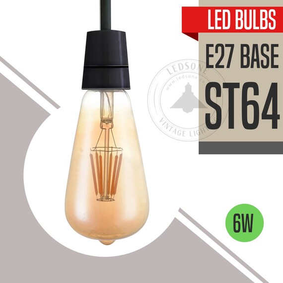 Trofast Sanders fumle E27 ST64 Vintage LED Dimmable Bulbs 6W Edison Light Bulb - Etsy