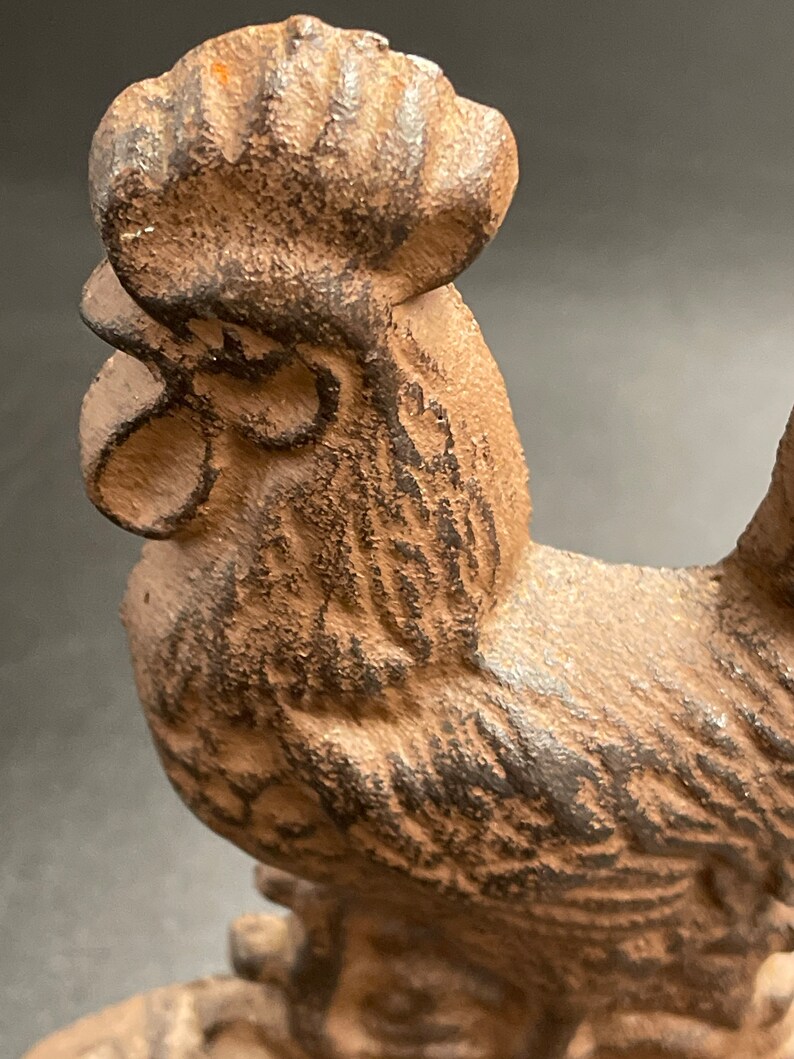 Vintage Cast Iron Rooster Etsy