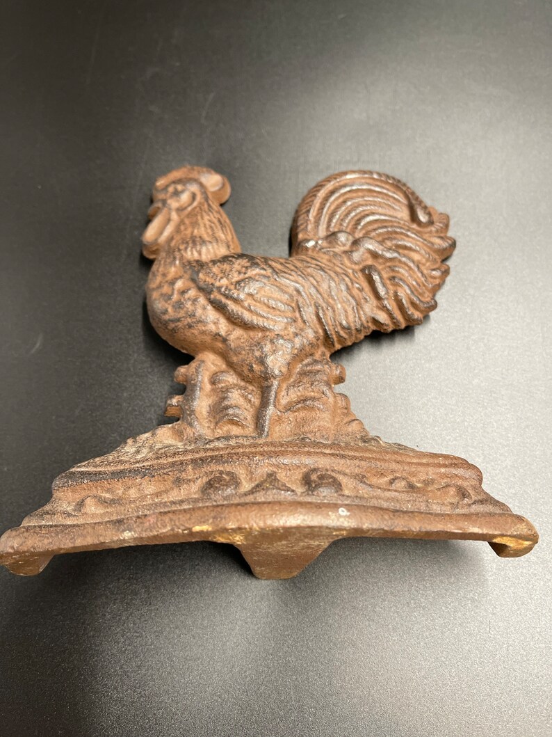 Vintage Cast Iron Rooster Etsy