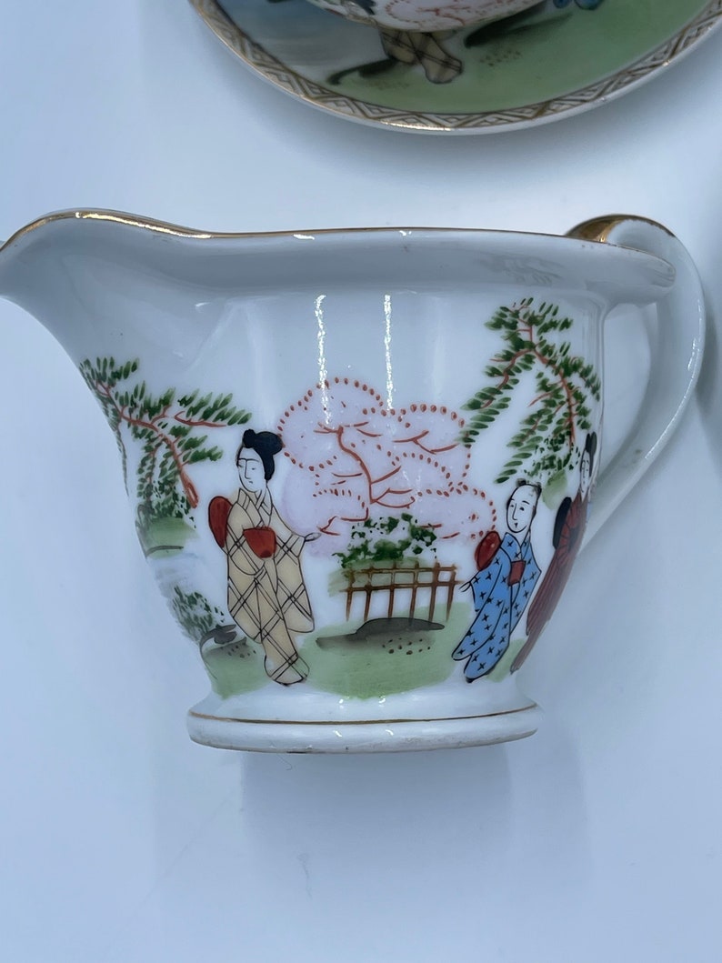 Vintage Japanese Lithophane Geisha Tea Set Etsy