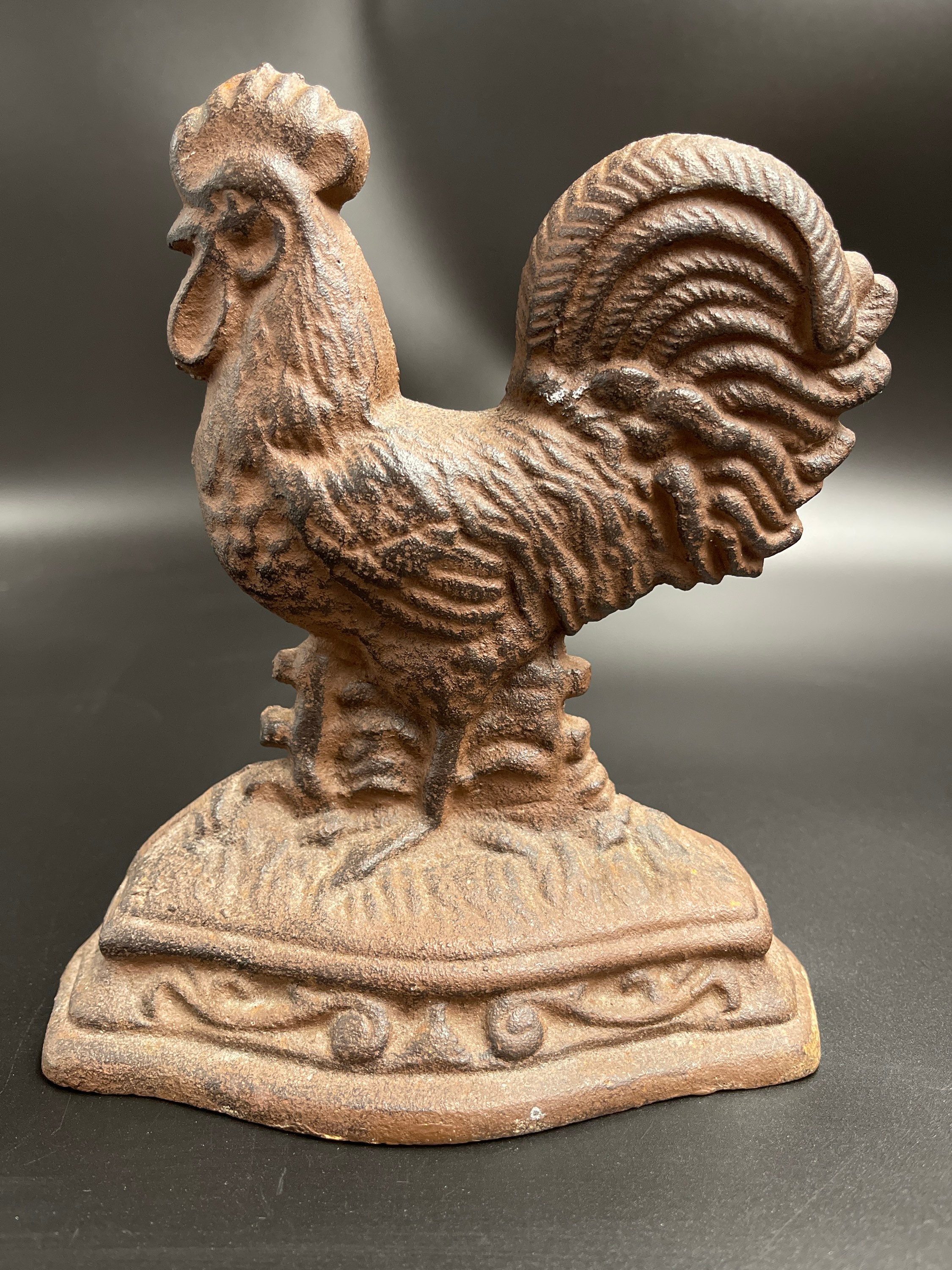 Cofy Hour 7" Cast Iron Doorbell, Rooster, Antique, Vintage Style For