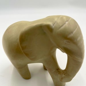 White hand carved stone Elephant