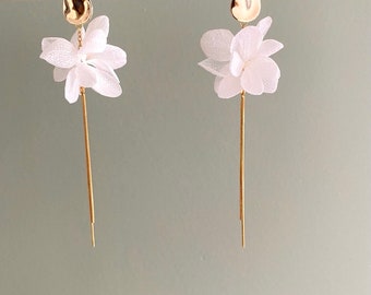 Preserved natural flower earrings wedding accessories--PHOEBE white
