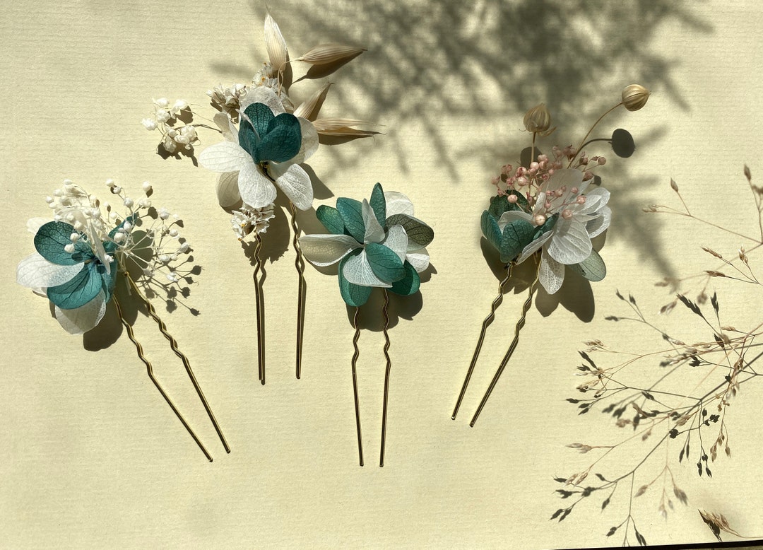 Bun Stick Pin Hair Clip in Preserved Flowers Wedding Hair