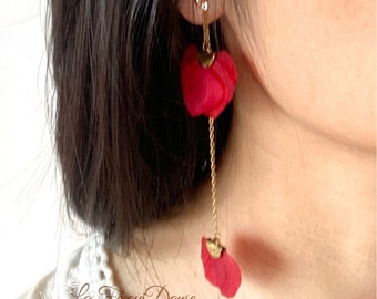 Collection 2024 Natural flower earrings wedding accessories bride witness unique gift 3 ways to wear--ALANNA red