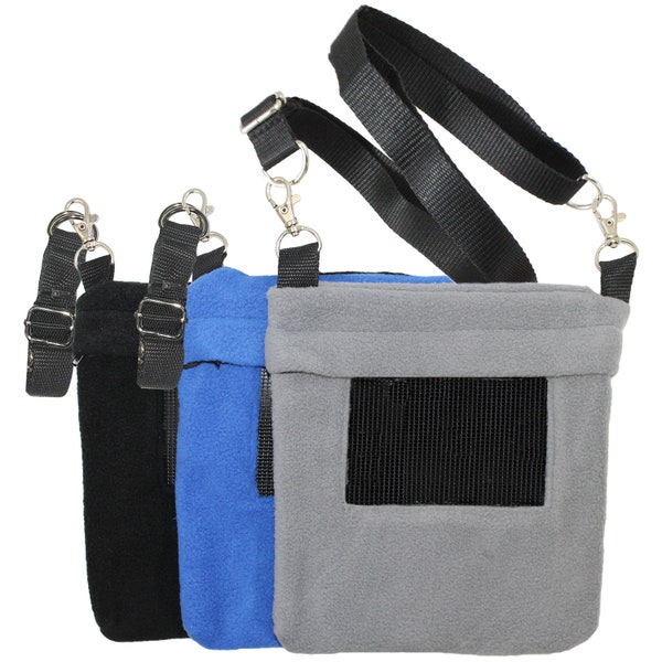 Economy Carry Bonding Pouch - Breathable Window, Safety Zipper, Comfortable Strap - Chinchillas, Hedgehogs, Rats, Sugar Gliders, Hamsters