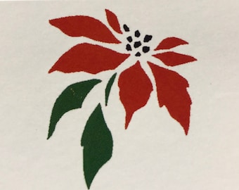 Poinsettia Christmas Stencil
