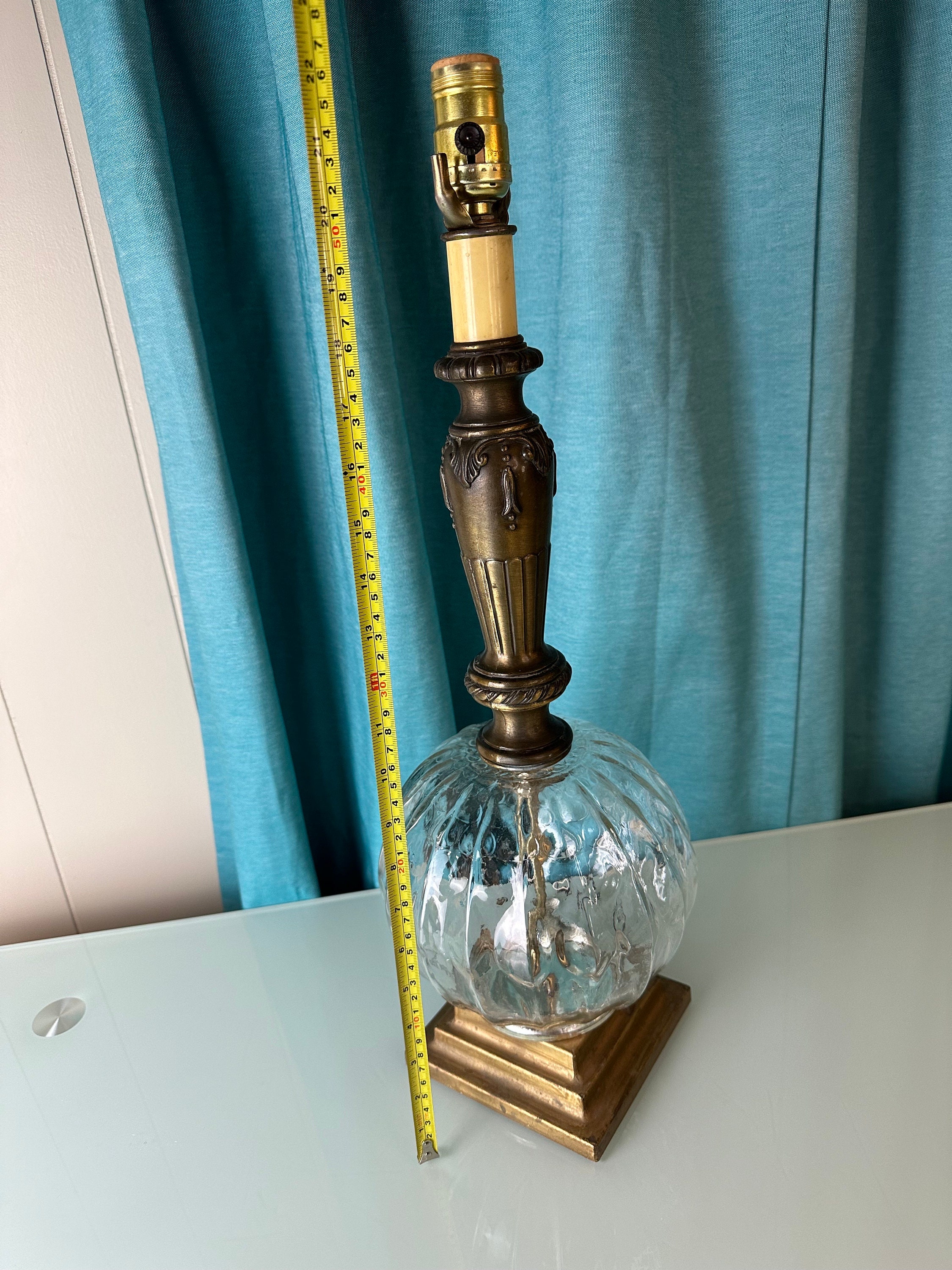 Midcentury Glass Orb Lamp Glass Globe Vintage 1970s Light Etsy