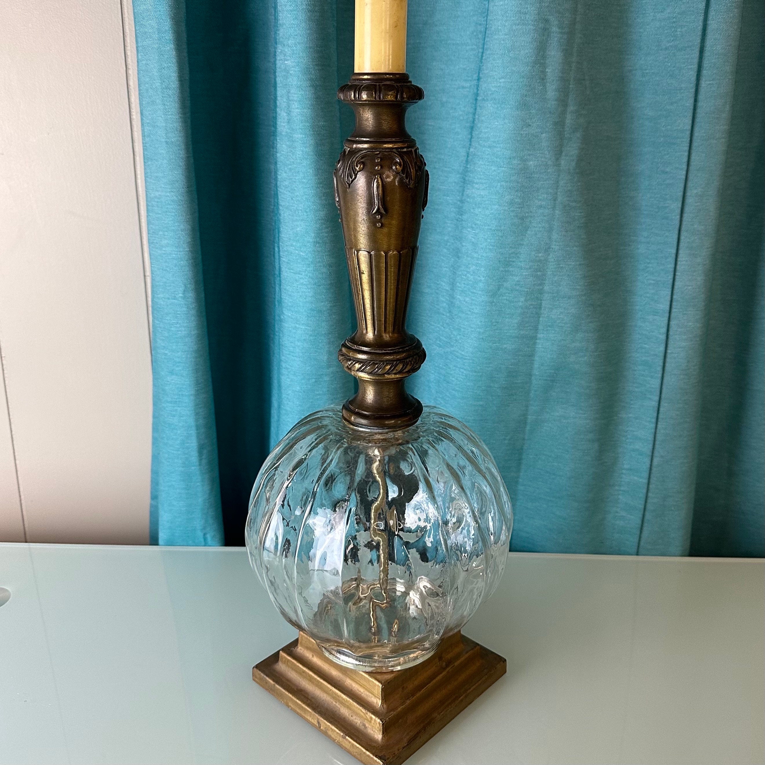 Midcentury Glass Orb Lamp Glass Globe Vintage 1970s Light Etsy