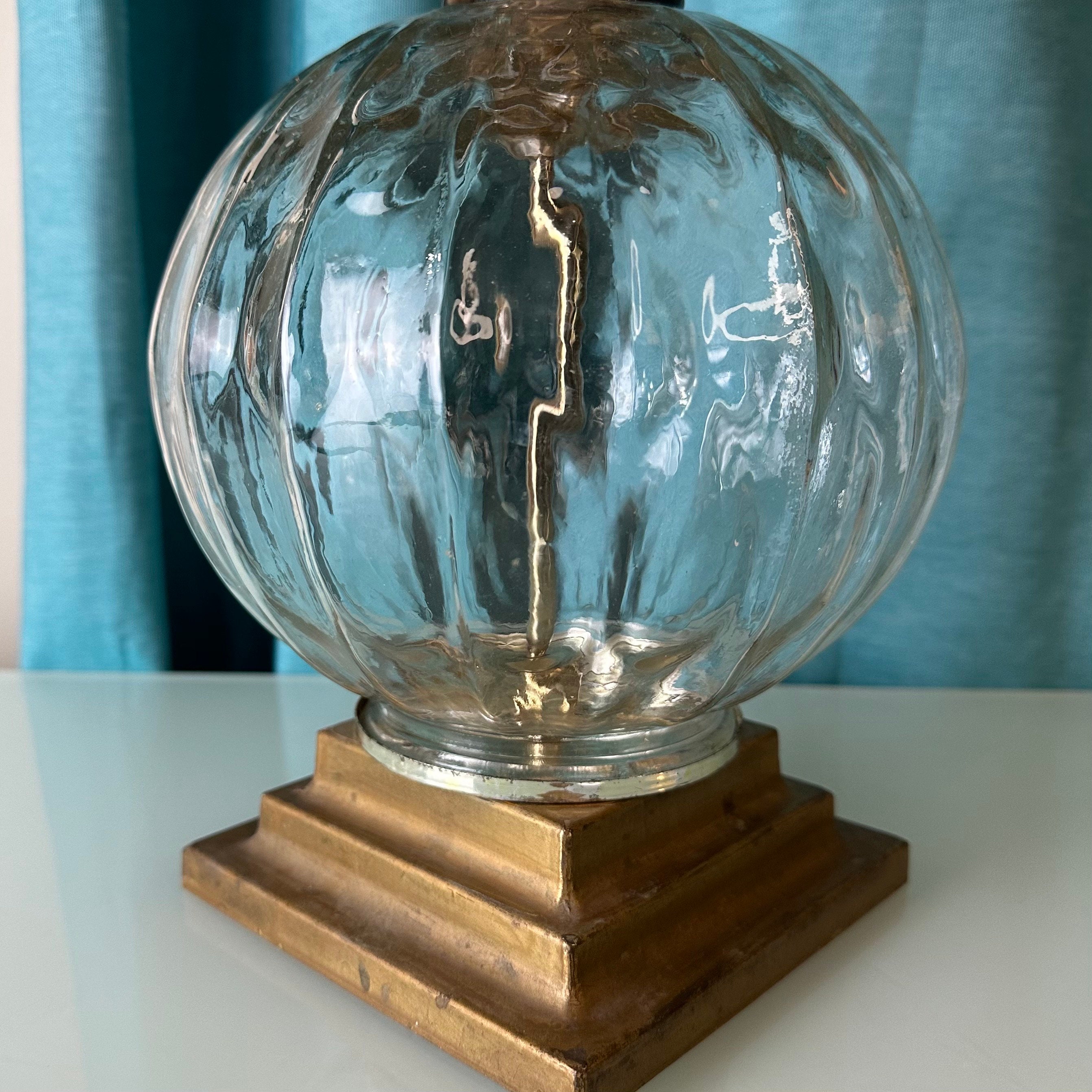 Midcentury Glass Orb Lamp Glass Globe Vintage 1970s Light Etsy