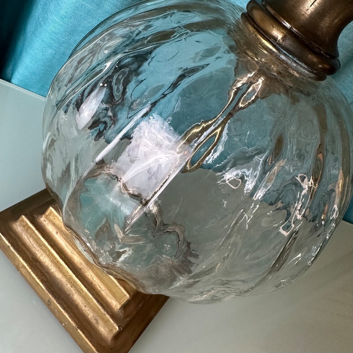 Midcentury Glass Orb Lamp Glass Globe Vintage 1970s Light Etsy