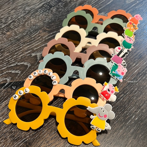 Gafas de sol Peppa Pig - Niños y niños pequeños - Personalizado - Favores de fiesta de cumpleaños - Cestas de Pascua - Rellenos de medias