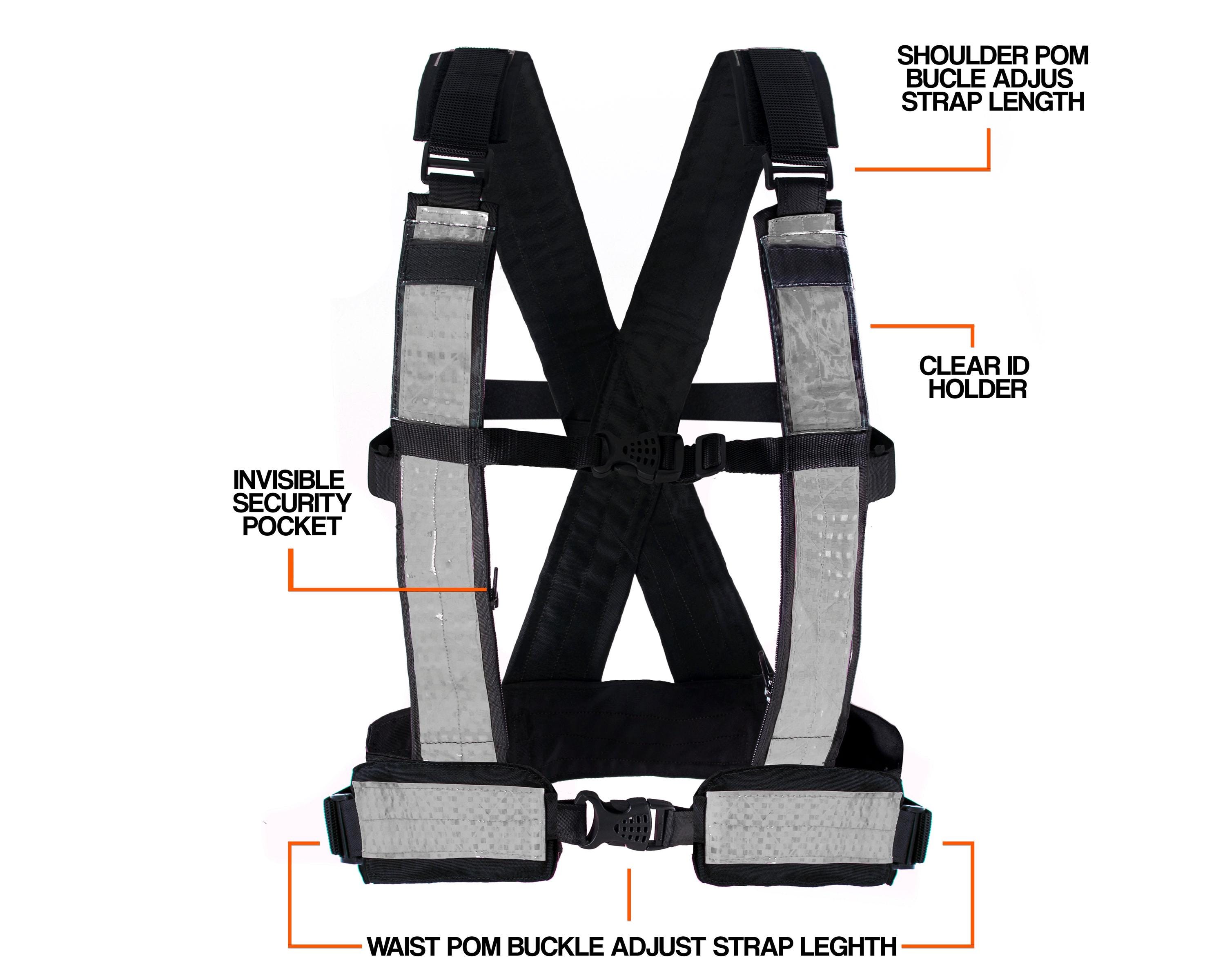Safety gray  strap reflective vest