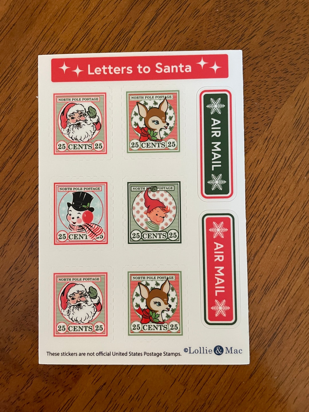 Letters to Santa Stamp Sticker Sheet - Etsy