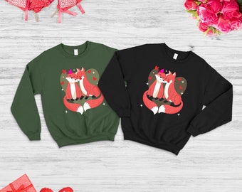 Embroidered Fox Sweatshirt, Fox Shirt, Fox Sweatshirt, Fox Lover Gift, Animal Lover Sweatshirt, Forest Sweatshirt, Cottage Core Sweatshirt