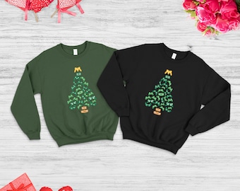 Christmas Tree Themed Sweetshirt with Game Console, Christmas Tree Sweatshirt, Holiday Sweaters for Women, Winter Sweatshirt, Christmas Gift