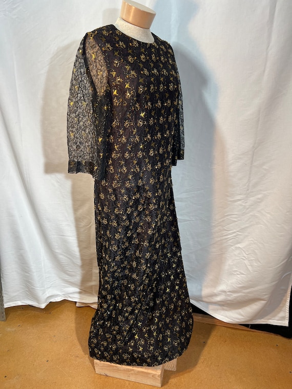 Full length, heavy gold beaded and embroidered go… - image 1