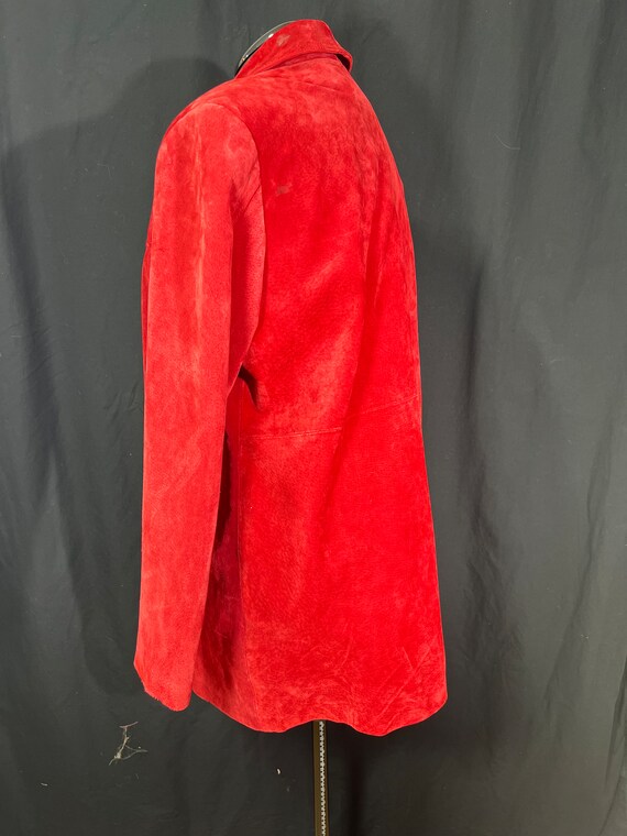Red suede 90s leather jacket Cherokee brand 16W F… - image 7