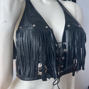 Leather Halter Top medium-large