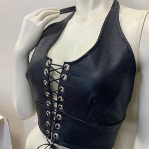 Leather Halter Top small / medium