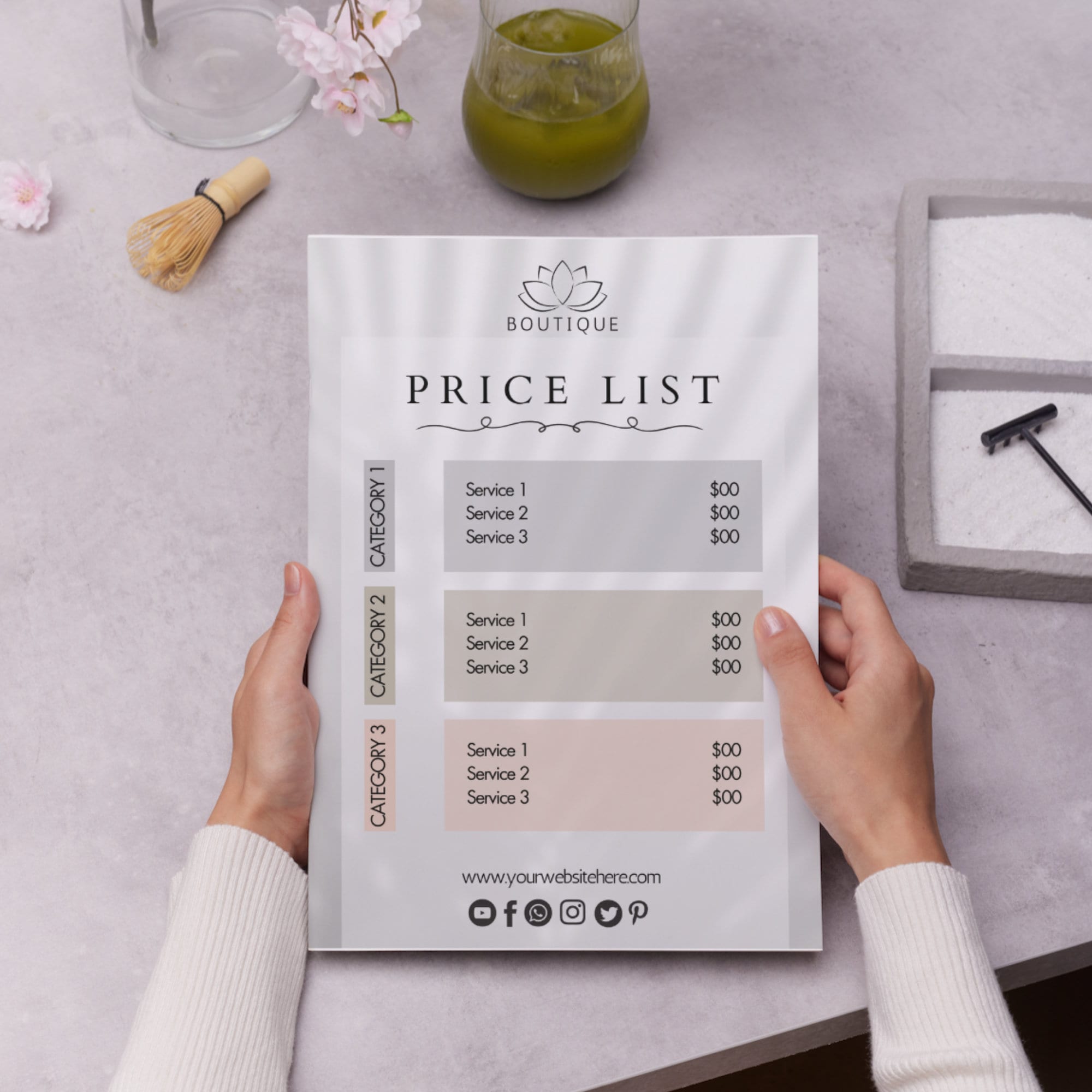 Boutique Price List Template, Digital & Printable, Business Price List, Social Media Sign ...