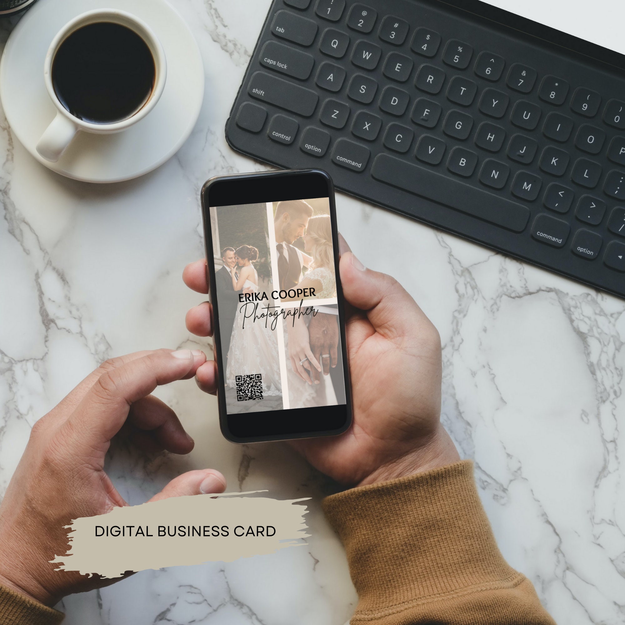 Digital & Printable QR Code Business Card Template, Business Card