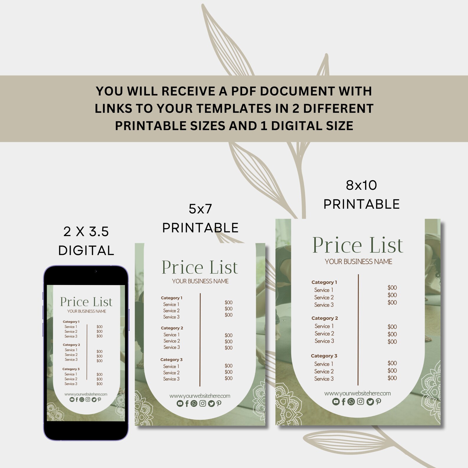 Price List, Price List Template, Digital & Printable, Business Price ...