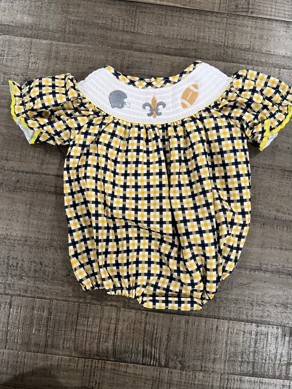 Saints Plaid Smock Bubble Pre Order Etsy