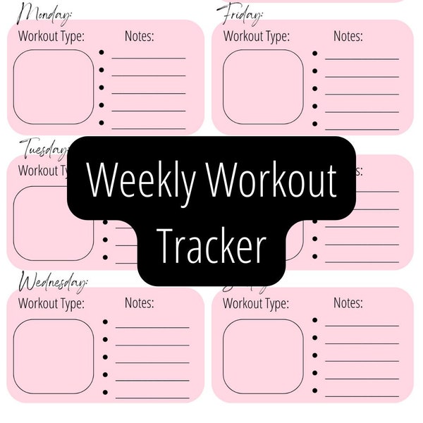 PRINTABLE WORKOUT TRACKER, downloadable, fitness journal, habit tracker pdf, health and wellness, fitness tracker, digital download