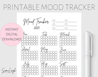 MOOD TRACKER PRINTABLE, Customize, Mood Calendar, Kids, Yearly Calendar, Yearly Planner ...