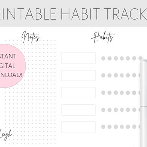 HABIT TRACKER PRINTABLE, suivi des habitudes hebdomadaire, suivi de l&#39;humeur, téléchargeable, planificateur d&#39;habitudes, planificateur imprimable, journal de bien-être, suivi d&#39;objectifs
