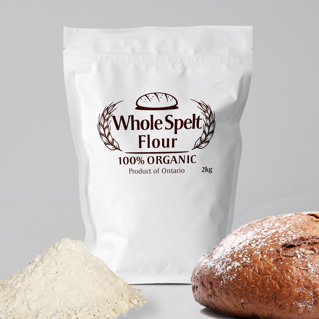 2kg Organic Whole Grain Spelt Flour. Ontario Grown. Etsy