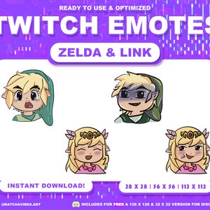 Twitch Emotes / Discord Emotes / Zelda Collection / Cute / Kawaii / Streamer / Colorfull / Emoties