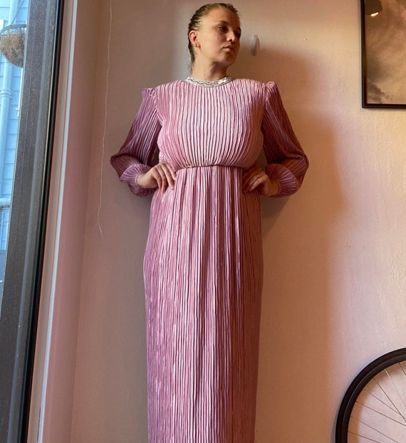 Vintage goddeess 80s George F. Couture Pink Sequi… - image 1