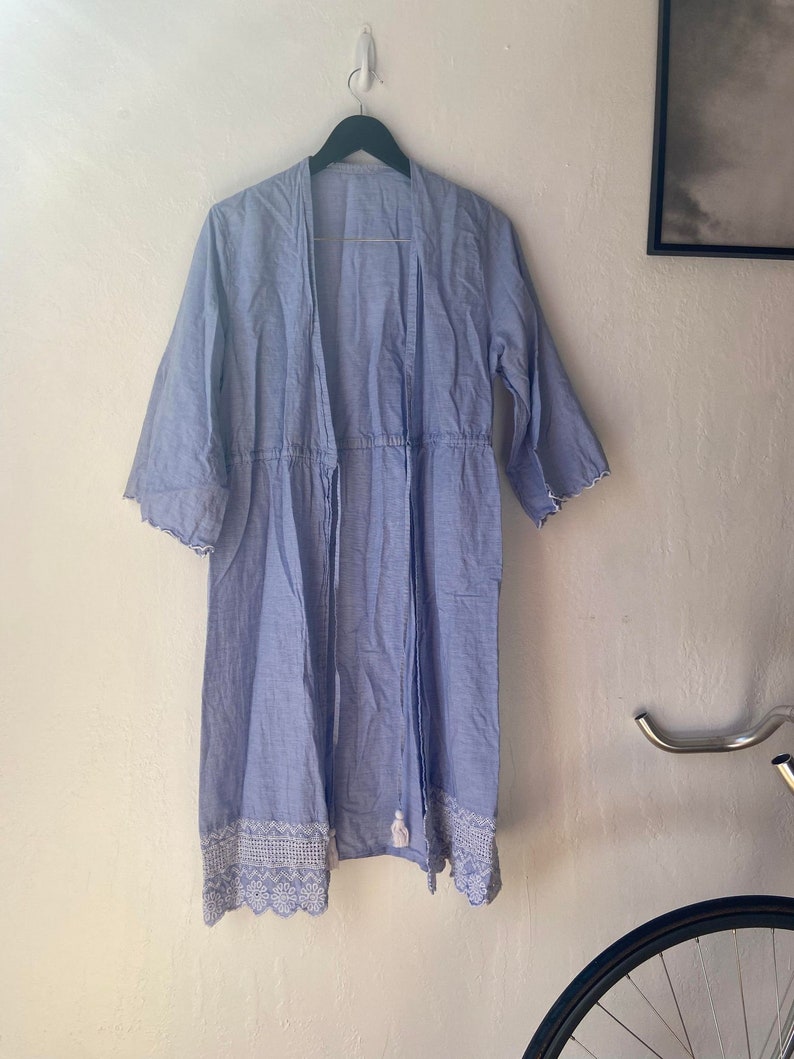 Preloved Blue Coastal Grandma Robe Etsy