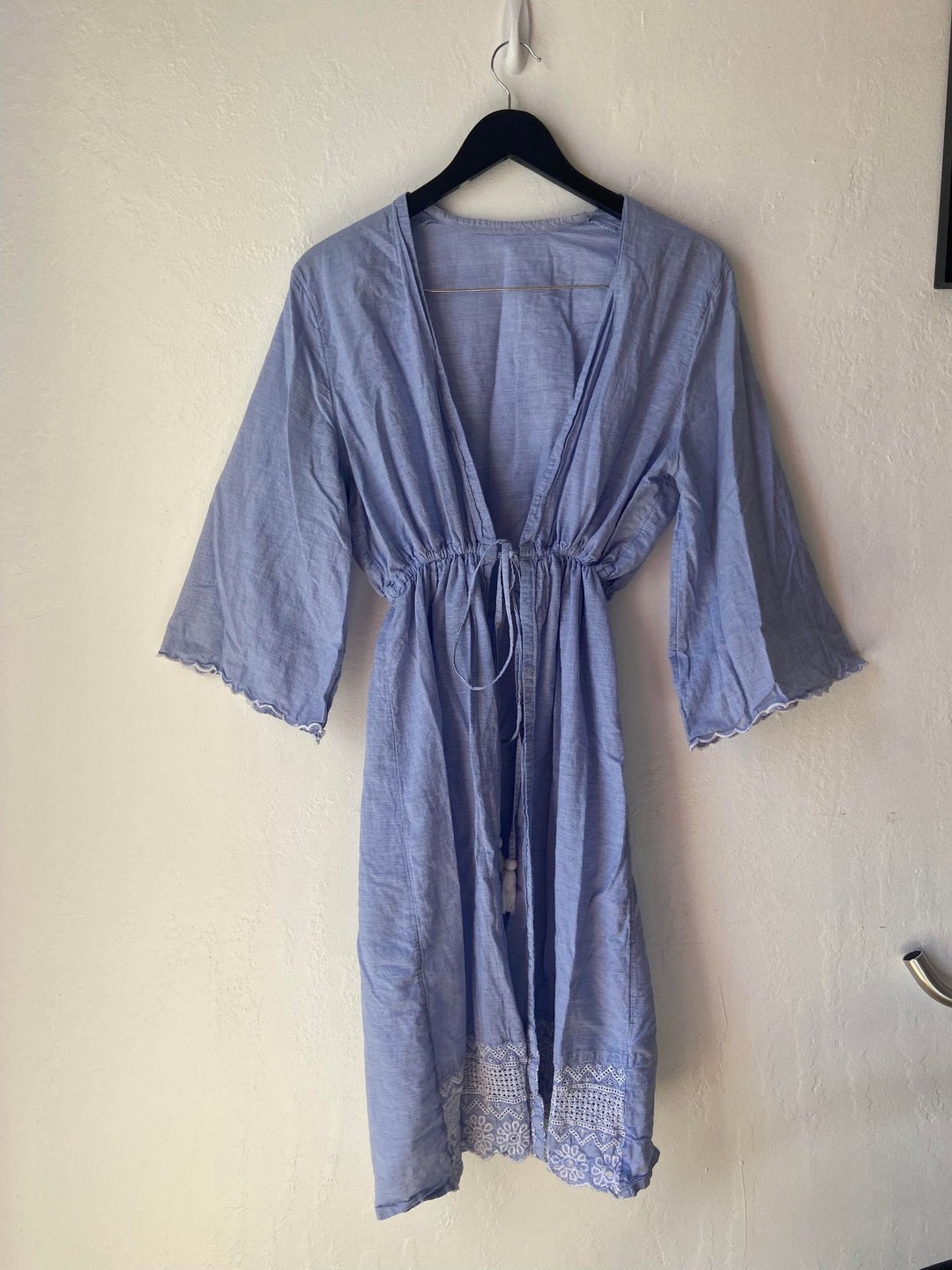 Preloved Blue Coastal Grandma Robe Etsy