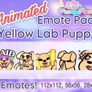 5 Golden Retriever Puppy Animated Twitch Emotes Pack, Twitch Sub Emotes, Discord Emotes, Text Emotes, Animated Emotes, Cute Dog Emotes