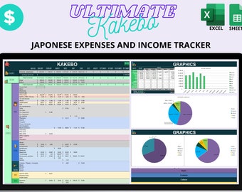 Kakeibo Budget Spreadsheet for Google Sheets Digital Budget Planner, Subscriptions, Bills, Savings, Income, Money track, Digital Planner