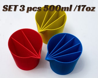 Set 3 pcs Split Cup 500ml /17oz 3,4,5 sockets.