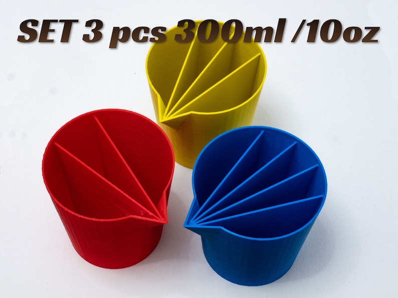 Set 3 pcs Split Cup 300ml / 10oz 3,4,5 prises. image 1