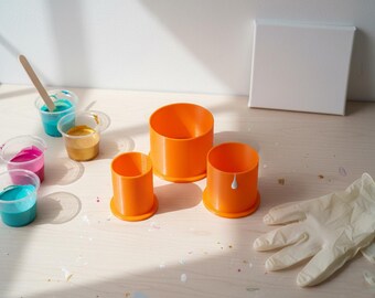 Open Cup set 3 with rim Actylic pour cup Acrylic Pouring Tools, Fluid Art Pouring Supplies