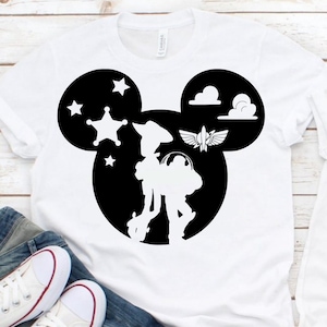 Toy Story Mickey SVG y PNG Clipart, Buzz Woody, Toy Story svg, cabeza de mickey de hierro en impresión compatible con Cricut