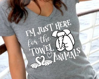 I&#39;m Just Here For The Towel Animals SVG for Silhouette and Cricut, cruise svg, towel animal svg, Family Cruise Svg, Dxf, Eps and Png